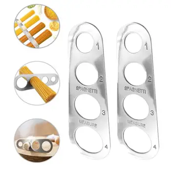 

2pcs Noodle Measuring Ruler Stainless Steel Spaghetti Measuring Noodles Tool 4 Hole Noodle Measure Tool