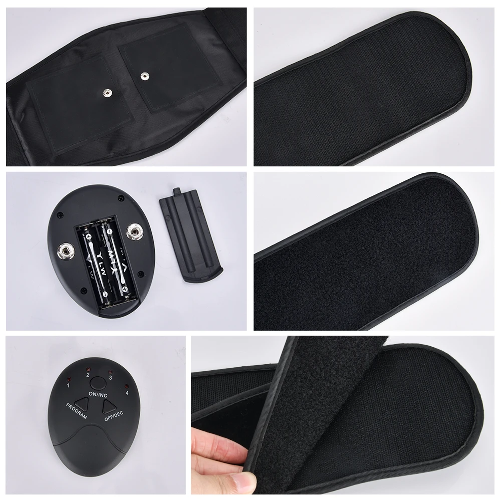 Unisex EMS Slimming Waist Belt Electric Abdominal Muscle Fitness Trainer Belly Body Massager Weight Loss for Man and Woman