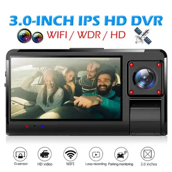 

Intelligent 1080P Dash Camera Dual Lens WiFi Dashcam 3 inch Touch Screen Dash Camera Recorder User-friendly Night Vision