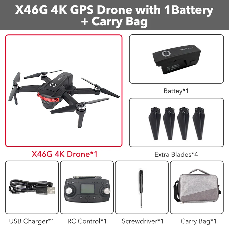 X46G 5G Wi-Fi FPV gps с 4K широкоугольной двойной камерой бесщеточный складной Радиоуправляемый Дрон Квадрокоптер RTF жесты удержания высоты RC Дрон - Цвет: 1 Battery With Bag