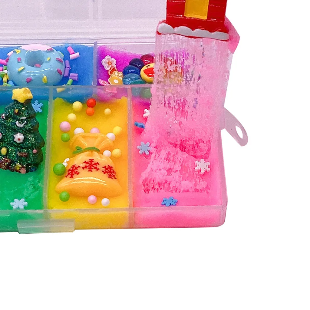 Slime Charms рождественские игрушки Slime DIY глина смешивание облако хлопок грязь Санта Клаус Кристалл Slijm Speelgoed Рождественская игрушка детский подарок