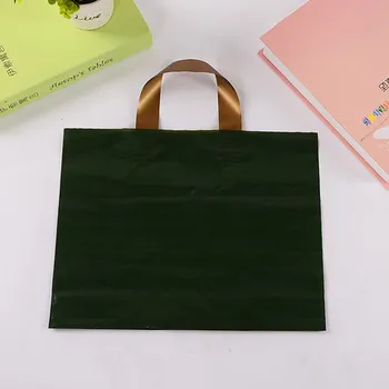 

50pcs Dark green plastic bag handbag cosmetic bag gift bag blank shopping bag Free Shipping