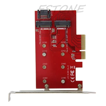 

2Port M.2 NGFF B+M Key SSD to PCI-E PCI Express Adapter 4X 4 Lane Converter Card D08B