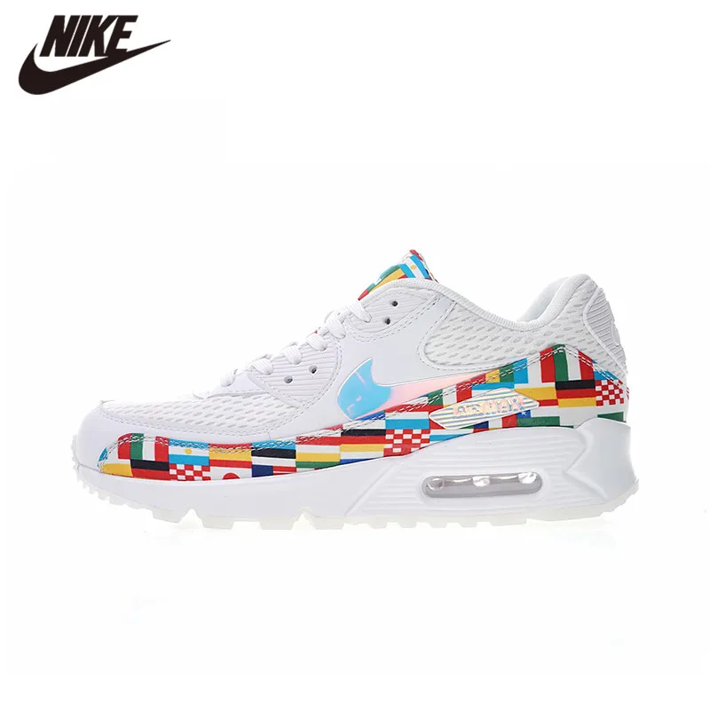Новые кроссовки Nike Parra X Nike Air Max 90 Rainbow Amusement Park на шнуровке, прочная Спортивная дизайнерская женская обувь AT3057-100