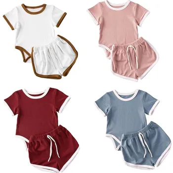 

0-24M Newborn Infant Kids Baby Girl Boy Clothes Summer Short Sleeve Tops T-Shirt+Shorts Pants Baby Clothes Outfits 2Pcs Set