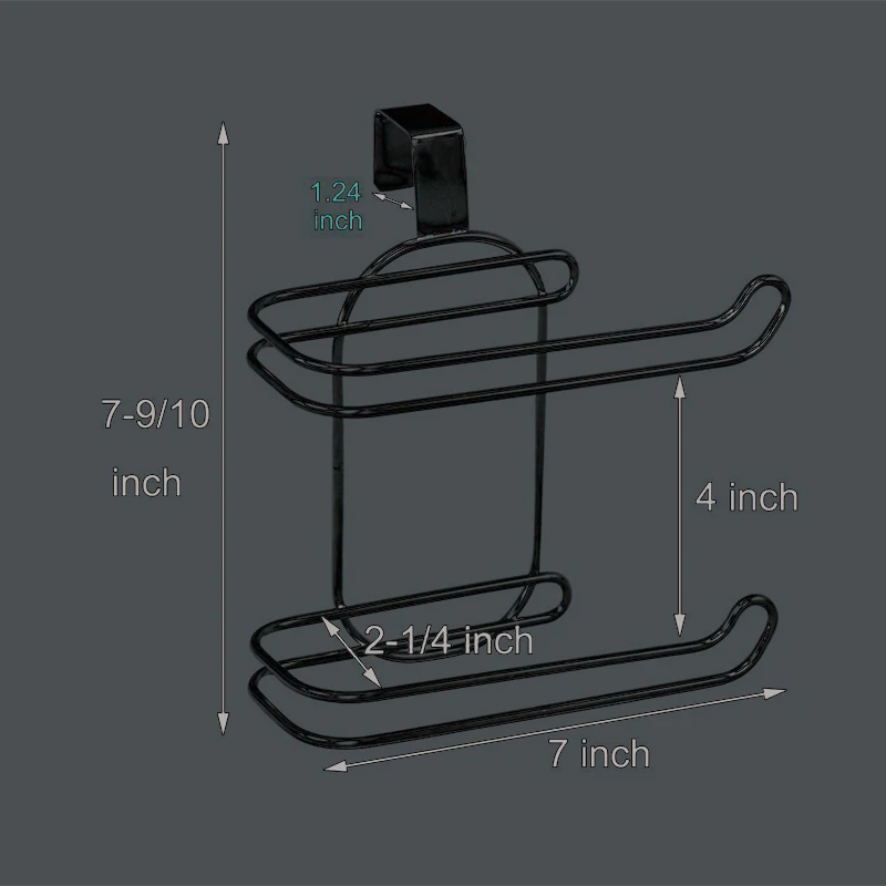

1pcs Tissue Rack Wall Hanging Paper Hanger Towel Holder 2 Roll Bathroom Organizer Stand Tissue Rack White / Black