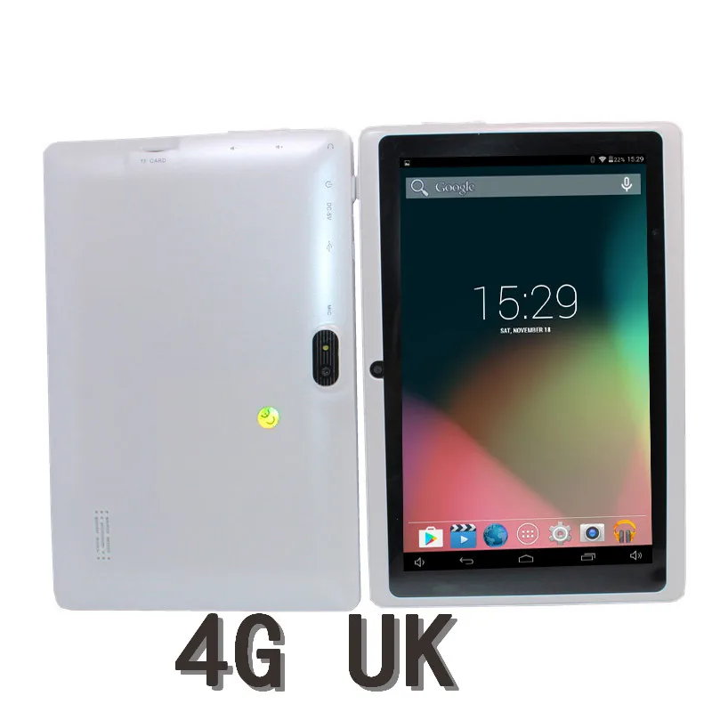 Sliver 4G UK 7 дюймов планшетный ПК Allwinner A33 4 ядра 4G Телефонный звонок Google Рынок gps, Wi-Fi, FM, Bluetooth, Wi-Fi, Планшеты - Цвет: Sliver 4G UK