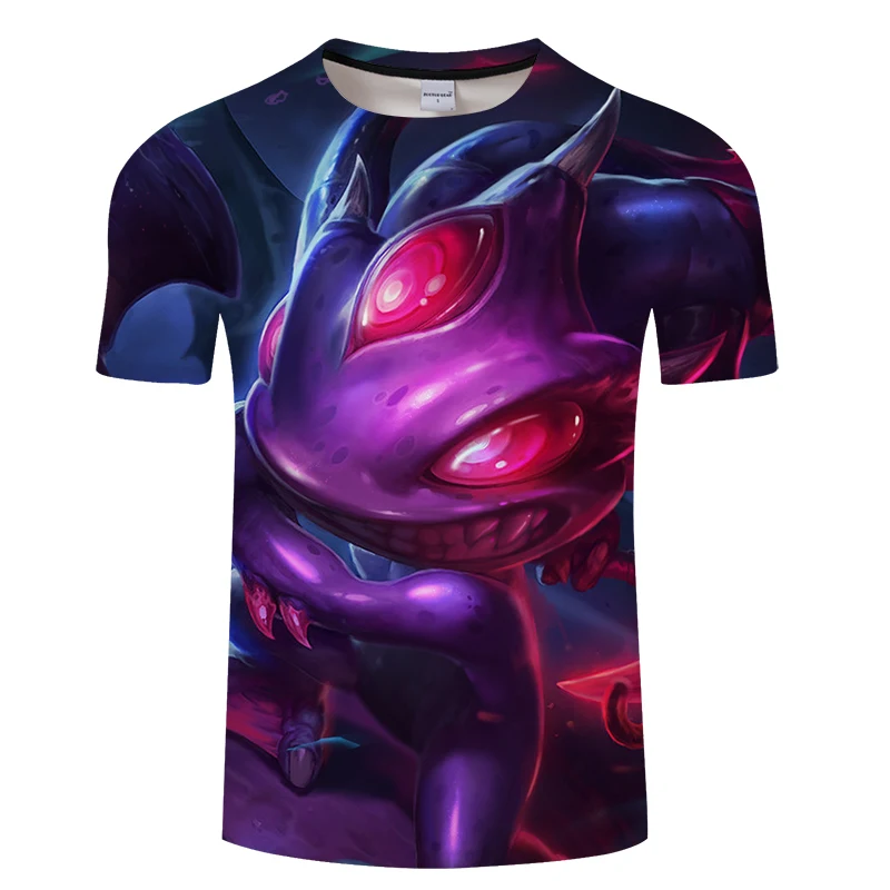 Мужская футболка с 3D принтом League Of Legends Fizz забавным футболки короткими рукавами