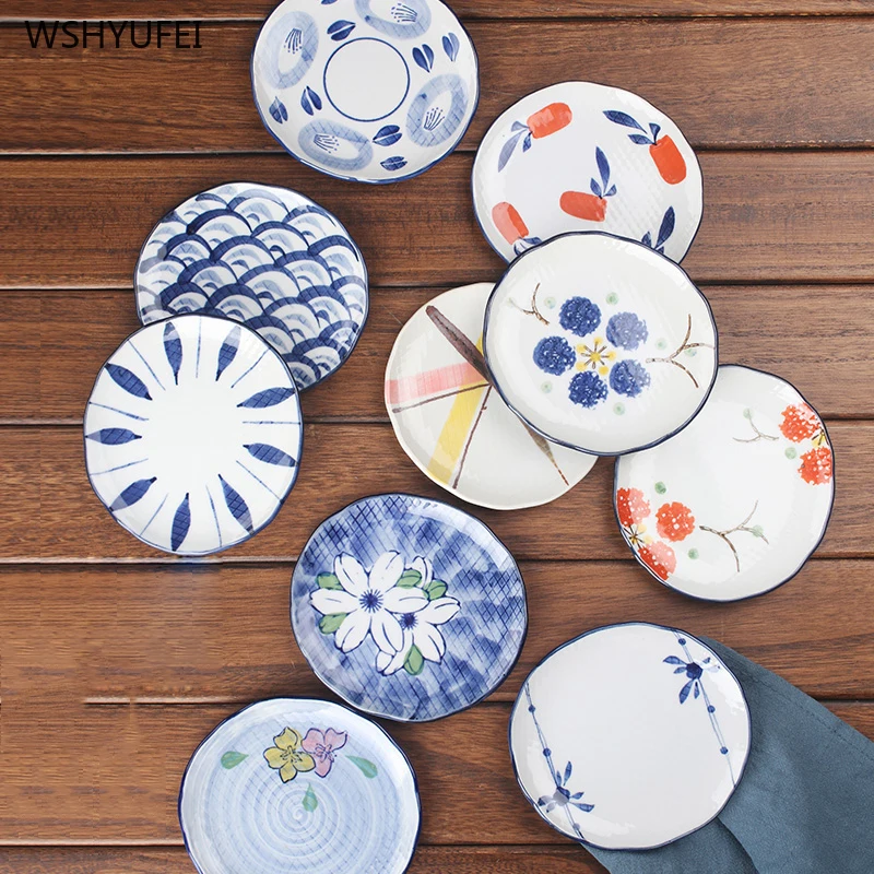 Креативная индивидуальная подглазурь цветочная керамическая посуда тарелка домашний фруктовый десерт торт тарелка в форме хлеба кухонные столовые приборы