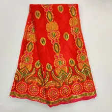 Новое поступление фланелевая Свадебная вышитая кружевная ткань с блестками нигерийская африканская фланелевая кружевная ткань для вечернего платья. WHB8-5 02