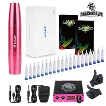 Dragonhawk мачта татуировки машина пистолет комплект двигатель поворотный макияж ручка Мощность иглы