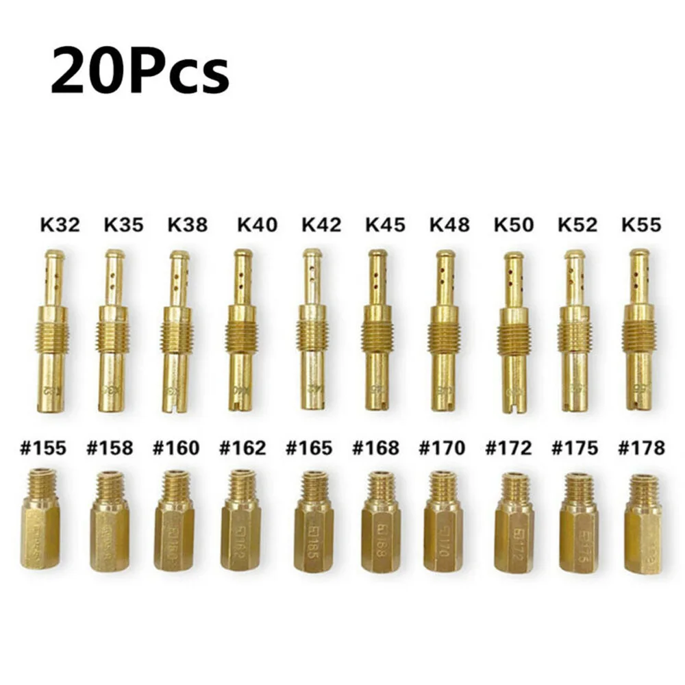 

20pcs Motorcycle Main Slow Pilot Jets Part Set For PWK PE Keihin OKO CVK Carburetor Universal Fuel System Engine