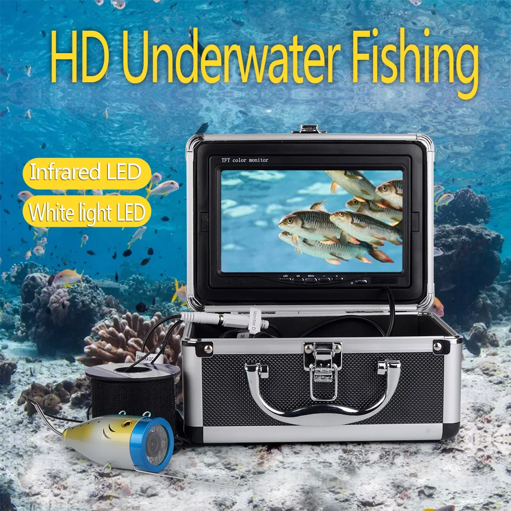 SYSD 7in Monitor 30m 1080P Underwater Fishing Video Camera Fish Finder with 8G TF Card