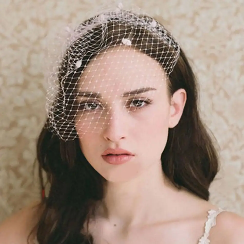 White/Black Ivory Bridal Net Birdcage Veils Charming Wedding Veil Hats Halloween Hats Fascinator Face Veils bridal veil