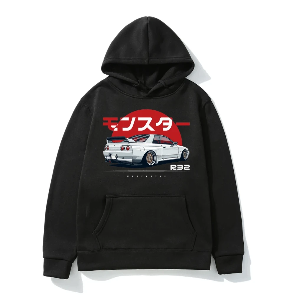 Толстовка с капюшоном Monster Skyline R32 GTR забавным винтажным принтом модные мужские