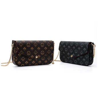 

L-61276 Luxury Designer Women Handbag 3-in-1 Envelope Chain Shoulder Bag Zippy Pouch Card Holder Genuine Leather High Quality