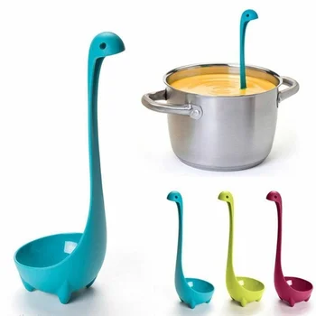 

New 2020 1pc Food-grade PP Cute Dinosaur Soup Spoons Cartoon Monster Long Handled Tableware Dinnerware Creative Kitchen Tools