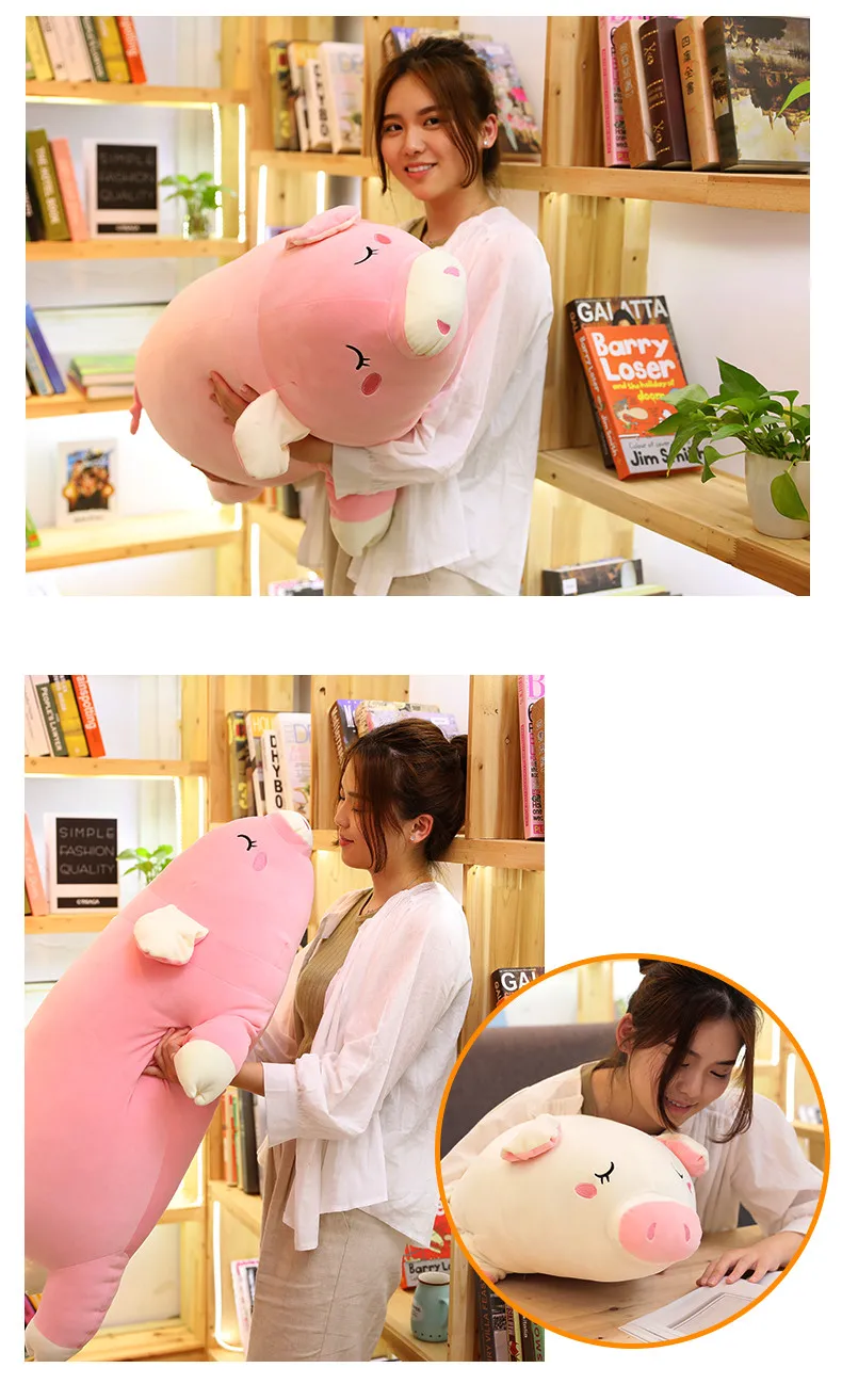 kawaii pink pig doll toy big soft sleeping pillow for girl gift 39inch 100cm DY50716 (7)