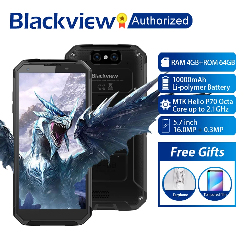 Мобильный телефон Blackview BV9500 Plus, Android 9,0, четыре ядра, 5,7 дюймов, Helio P70, 4 Гб ОЗУ, 64 Гб ПЗУ, IP68, водонепроницаемый, 4G, смартфон, NFC, OTG