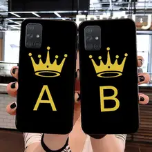 Divertidas letras de corona de oro recién llegadas funda negra para teléfono móvil Samsung S20 plus Ultra S7 S6 edge S8 S9 plus S10 5G lite 2020(China)
