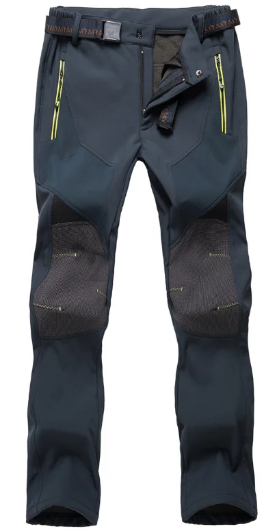 Men Blue Мужские женские новые зимние водонепроницаемые походные лыжные походные флисовые брюки-софтшелл спортивные европейские мужские брюки - Цвет: Men Blue