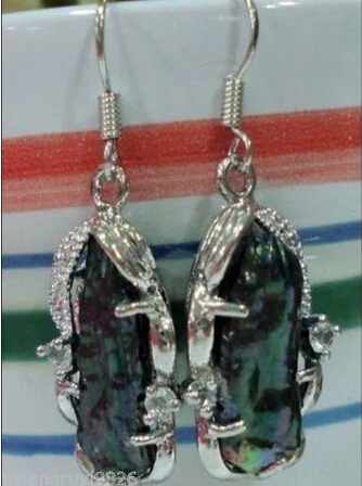 +++Natural Abnormal Black Akoya Cultured Pearl Earring Noblest lady's | Украшения и аксессуары