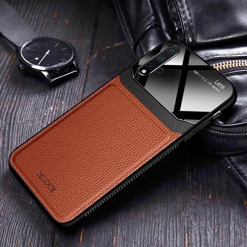 I coque, чехол, чехол, для HuaWei Nova 5 Nova5 Pro Nova 5i на кожаном зеркальном стекле Силиконовый противоударный телефон роскошные мягкие милые чехлы
