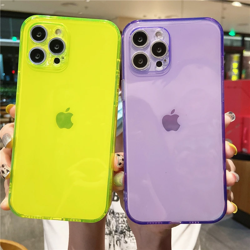 Vibrant Neon Fluorescent Color Slim Clear Soft TPU Phone Case
