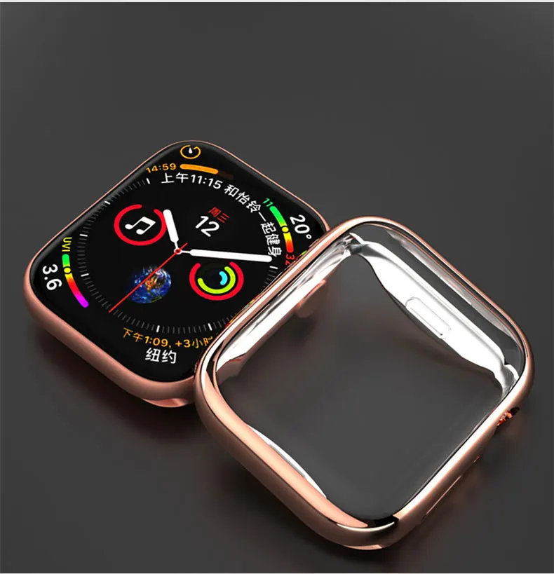 Cover for Apple Watch Case 45mm/41mm 44mm/40mm 42mm/38mm TPU bumper Accessories Screen Protector iWatch Series 6 4 3 SE 7 8 Case