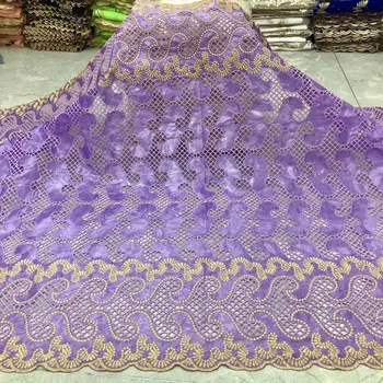 

bazin riche tissu africain fabric with tulle lace 2020 Nigerian style men&women brocade jacquard fabric