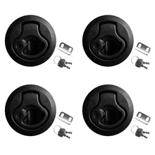 4 шт. лодка люк замок с ключами морской 2 дюймов 50 мм флеш тяга Slam защелки, круглая палуба люк для яхты, морской лодка люк