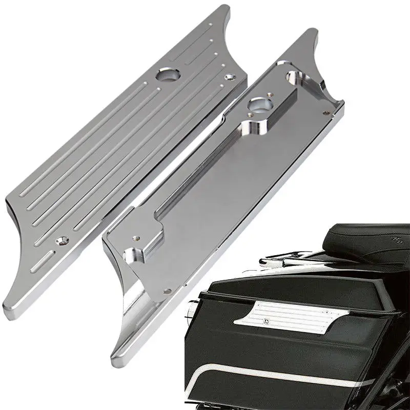 

2Piece/Pair Motorcycle Saddlebag Latch Cover Chrome Billet Hard Latch Cover Fit For Harley Davidson Touring 1993-2013