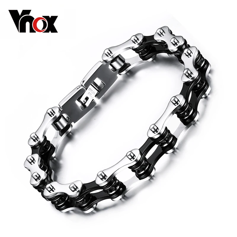 Vnox 316L Нержавеющая сталь браслет Браслеты и для Для мужчин длинные мотоциклетные
