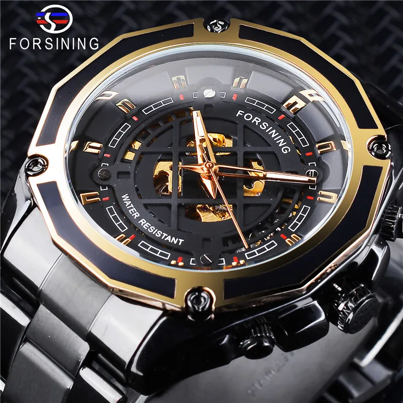 

Forsining Europe And America Style Men Fashion Casual Hollow out Mechanical Movement Waterproof Automatic Machine Watch