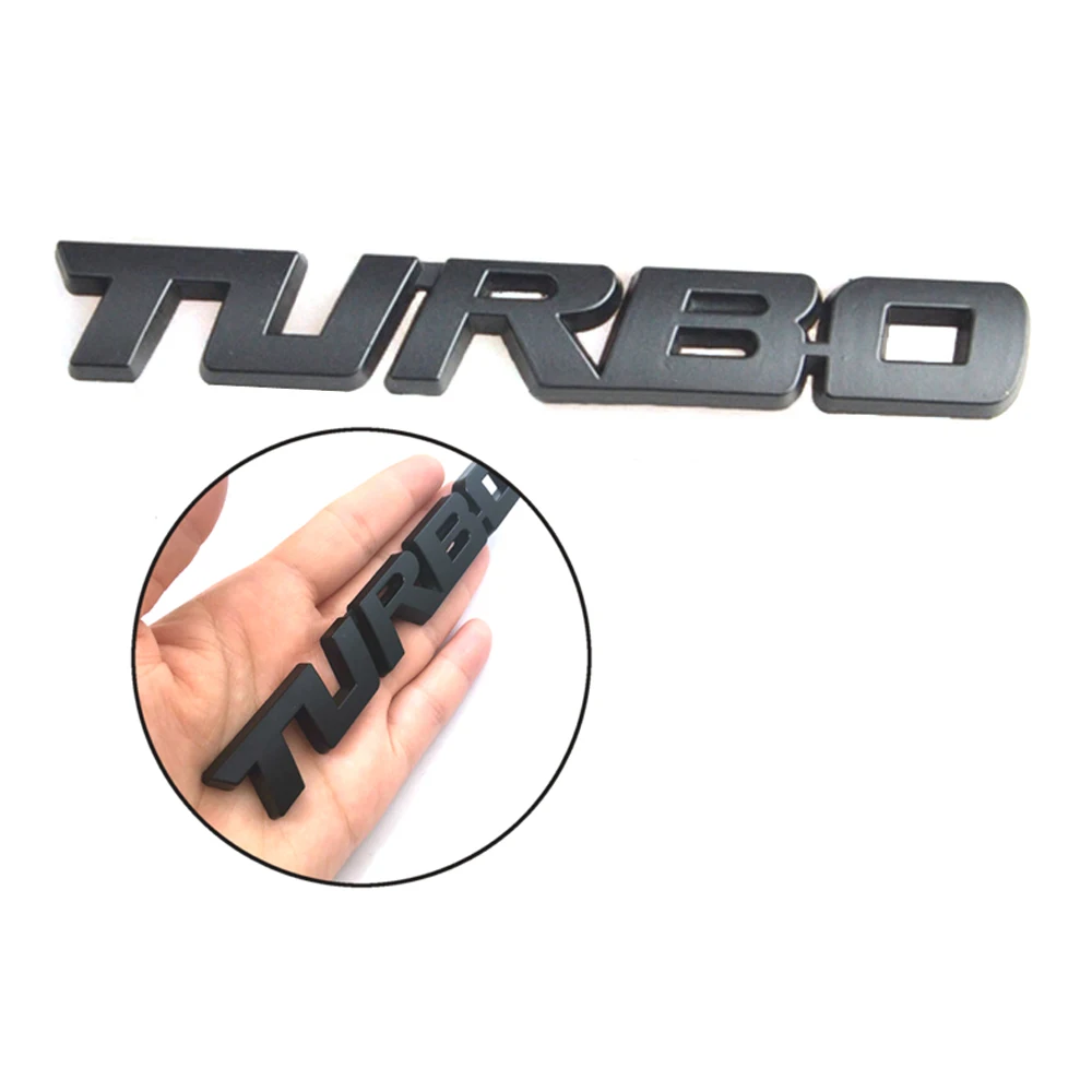 

1Pc 3D TURBO Word Letter Black Sport Sticker Metal Emblem Badge Car Auto Styling Logo Decoration Exterior Accessories Universal