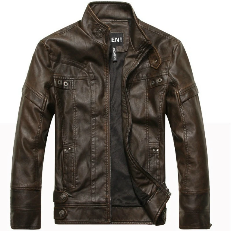 Мужские кожаные куртки на осень и зиму, Мужская классическая мотоциклетная Высококачественная куртка из искусственной кожи, Повседневная Куртка Jaqueta De Couro Masculin 5XL