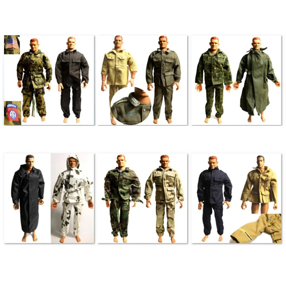 Action Figur 1:6 WW2 German British US Militär Desert Tarn Uniform Suit DA172 