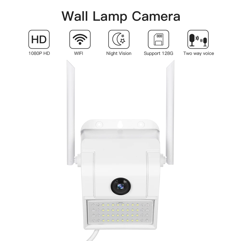 

Smart HD 1080P Wall Lamp Camera WIFI Network IR Surveillance Cam Two-way-audio IP Camera