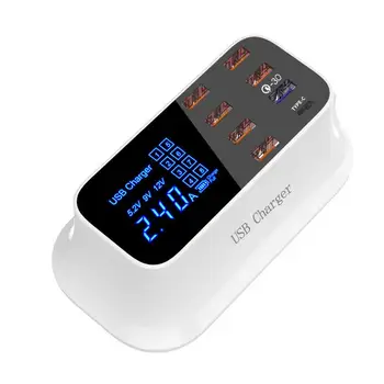 

8 Ports Quick Charge 3.0 USB Charger For Android iPhone Adapter 18W PD 3.0 Phone Tablet Fast Charger