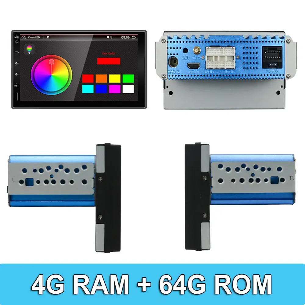 

1 din car radio player Octa Core 4GB+64GB Android 9.0 Support 4G HDMI GPS universal stereo head unit SWC multimedia player