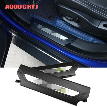 

2pcs Car styling accessories LED Blue Door Plate Threshold Pedal Welcome Panel Fit For Jaguar F-PACE 2016-2020