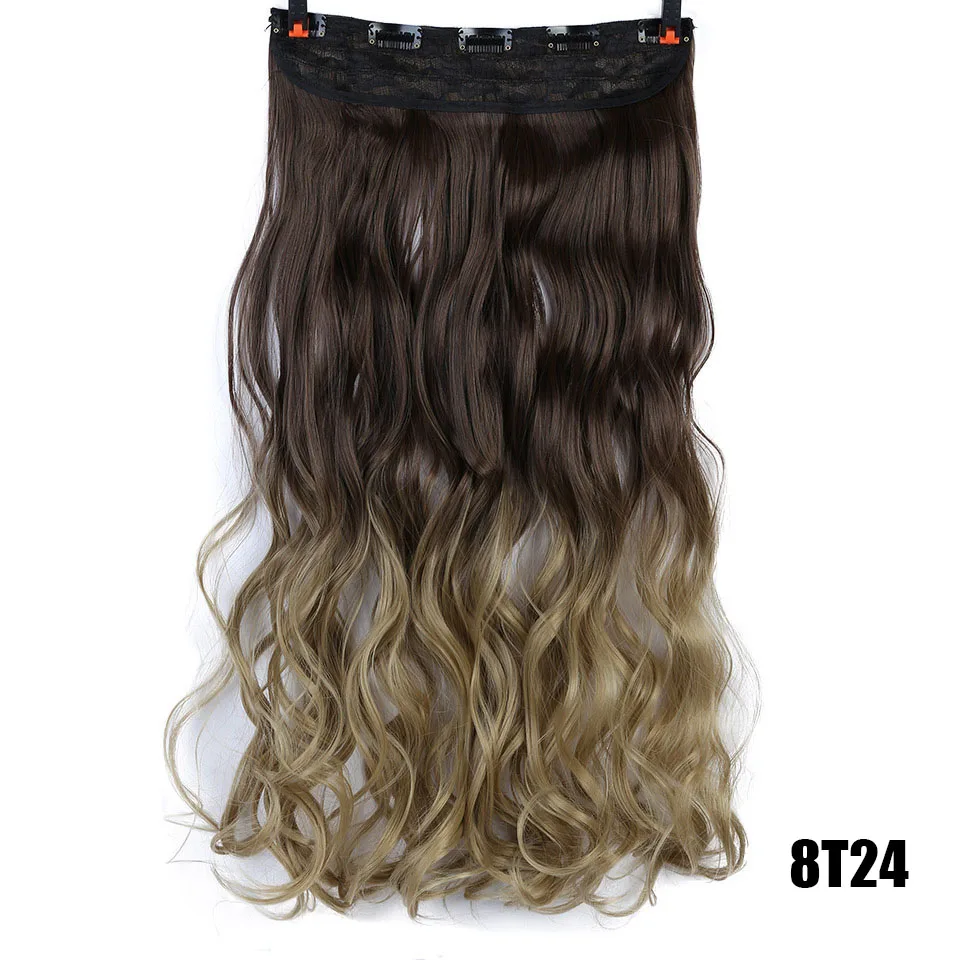 Длинные прямые синтетические волосы MANWEI на клипсах для наращивания, 5 клипов, накладные светлые волосы, коричневые, черные волосы для женщин - Цвет: T1B/красный