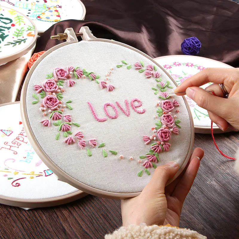 DIY Bride Flower Embroidery Accessories Kits Needlework for Beginner