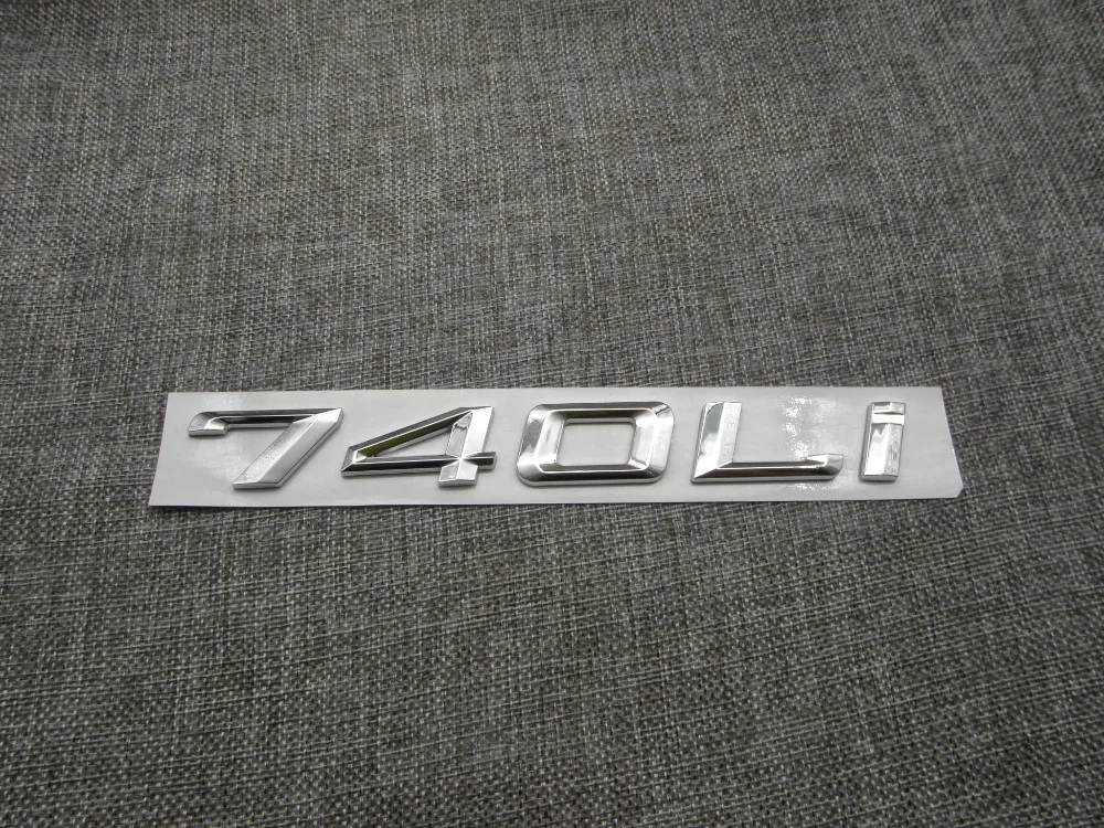 Chrome Shiny Silver ABS Number Letters Word Car Trunk Badge Emblem Letter Decal Sticker for BMW 7 Series 740Li |