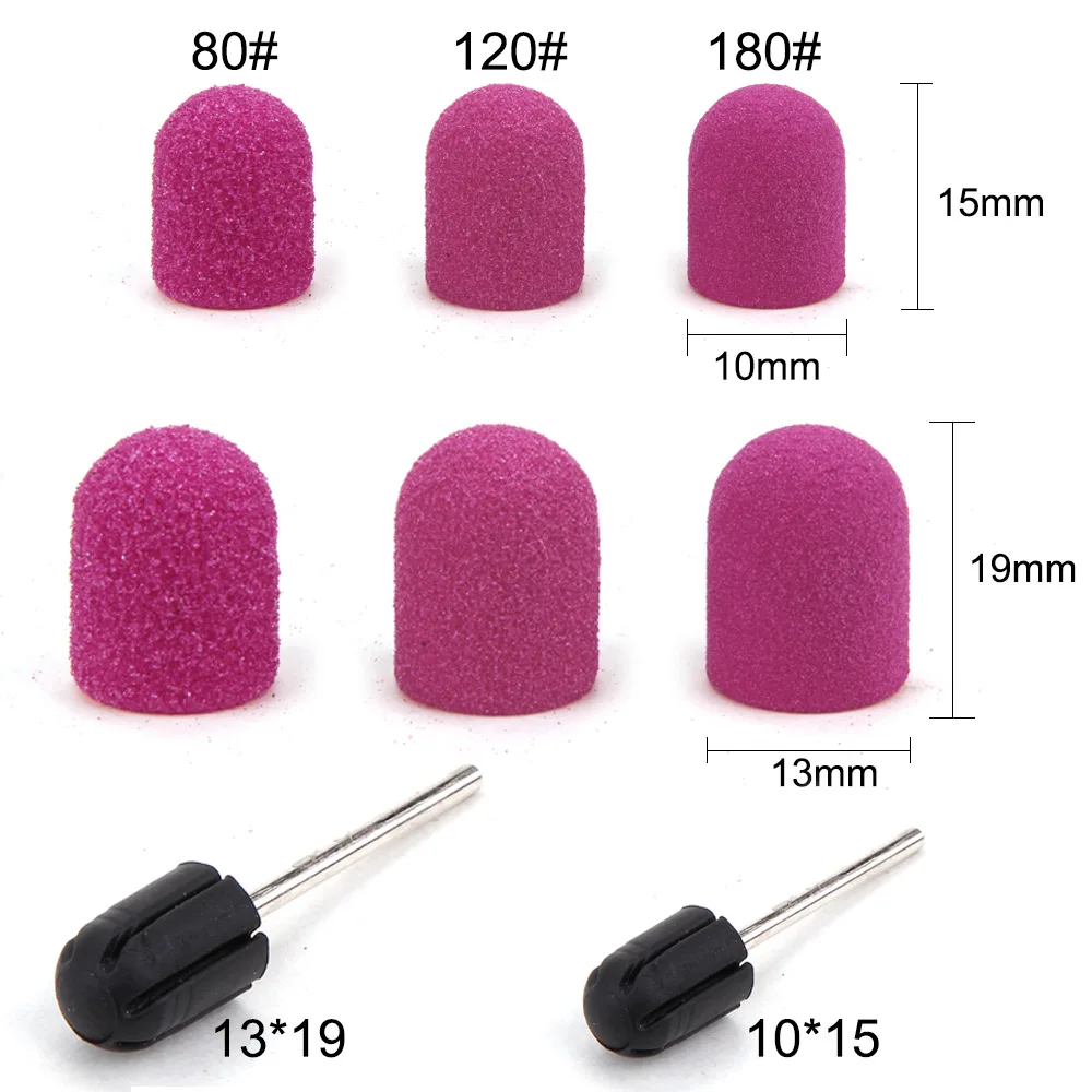Manicure Tools 20pcs Nail Sanding Caps Rubber Cutter Art Sanding Bands