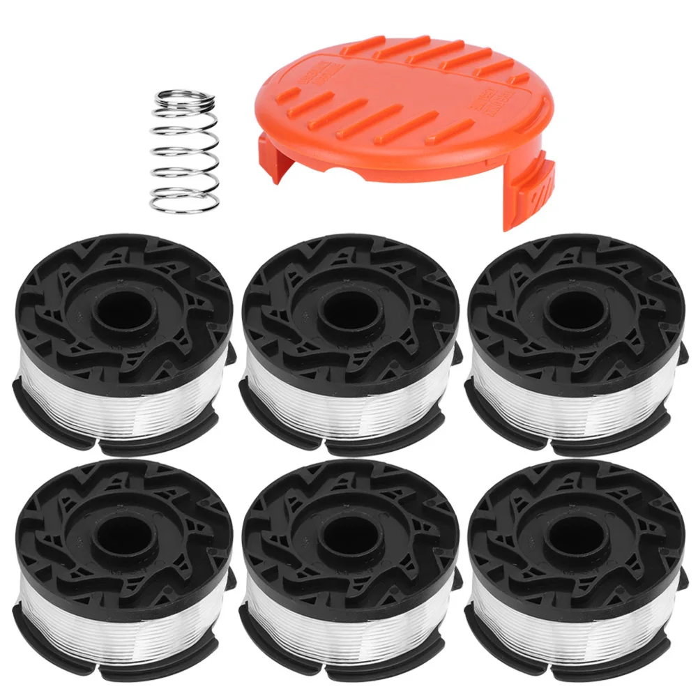 

6Pcs ABS Lawn Mower Spool with Cover Replacement Accessories Parts Fit for BLACK+DECKER AF100