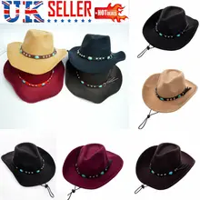 Мужская и женская однотонная шерстяная ковбойская шляпа Вестерн Sunhat тесьма с перьями Панама с широкими полями Кепка