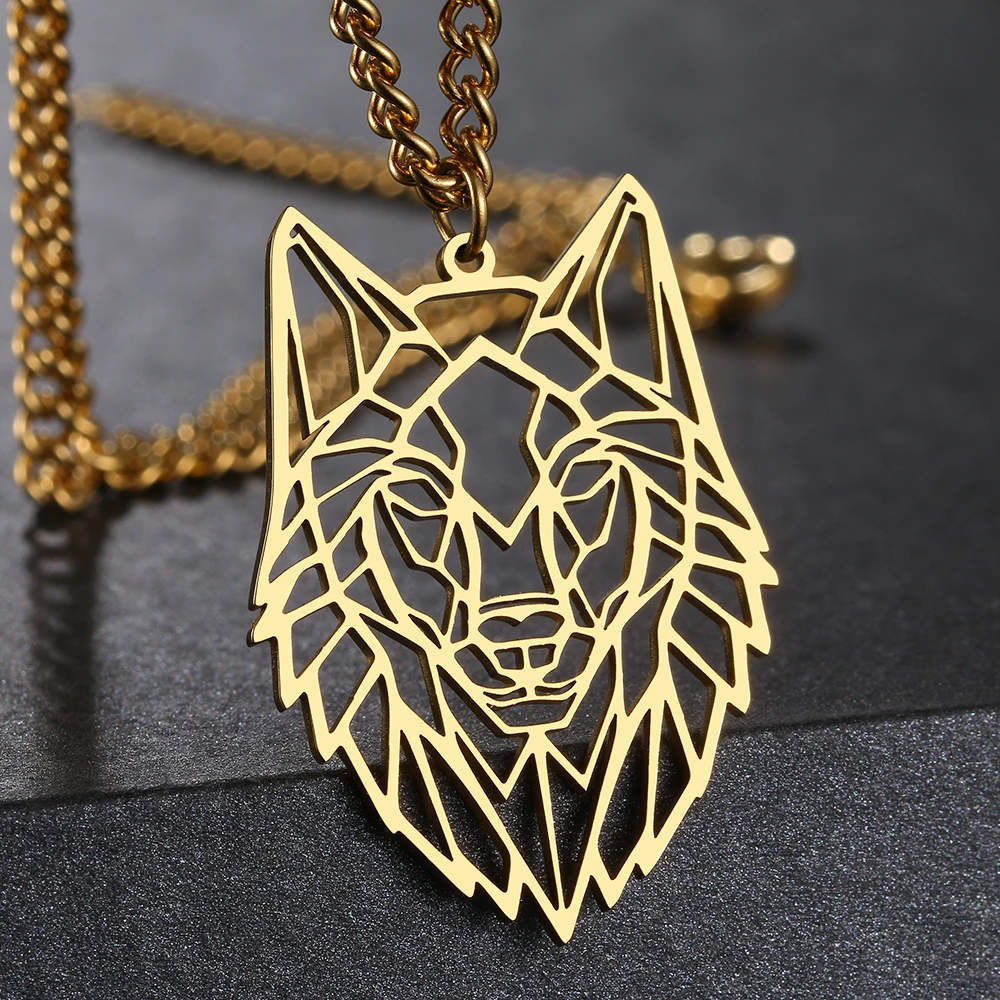 Collares de acero inoxidable con cabeza de lobo para hombre y mujer, colgantes de Hip Hop, gargantilla de cadena, collar de suéter, joyería, de fiesta _ - AliExpress Mobile