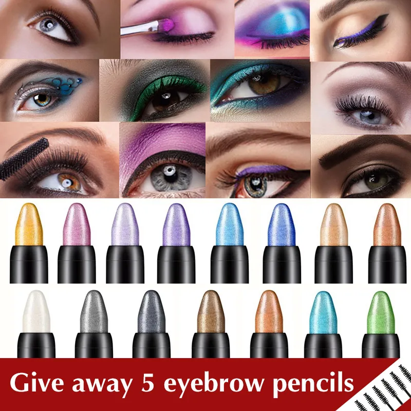 Lápiz de sombra de ojos, resaltador de 15 colores, resistente al agua, brillo mate, sombra de ojos desnuda, pigmento de maquillaje, lápiz delineador blanco