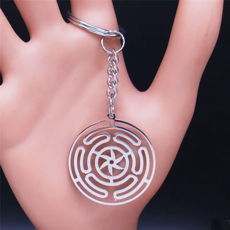 Collana Ruota Di Ecate In Acciaio Inox - Ciondolo Strophalos, Amuleto Pagano Wicca, 60cm - Foto 4